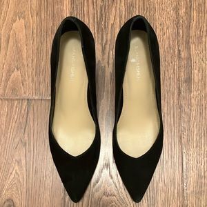 Marc Fisher Black Suede Leather Block Heel Pumps